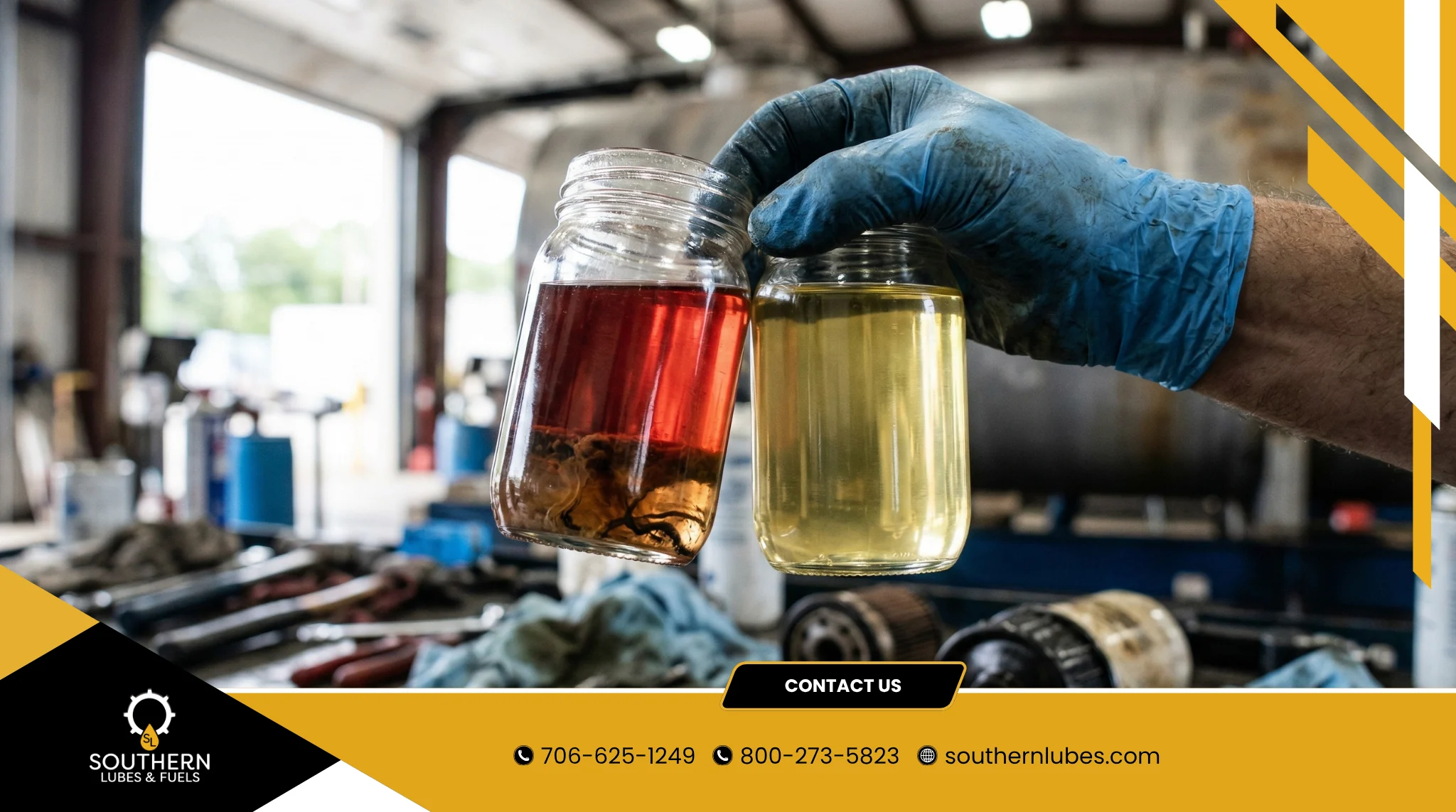 Microbial growth in diesel tanks begins where water collects in diesel storage
